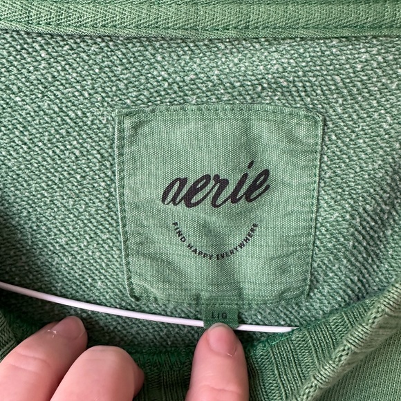 Aerie Oversized Kelly Green Crewneck Sweatshirt - Picture 4 of 5